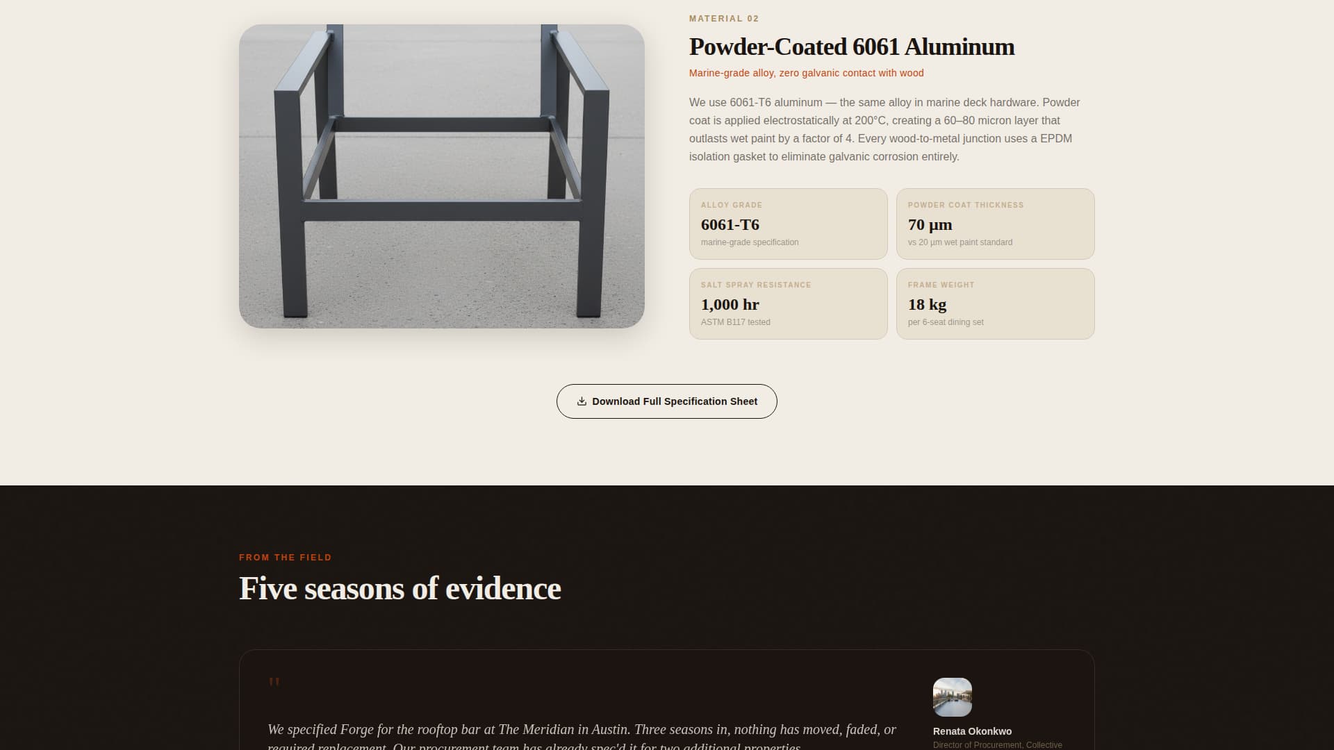 Forge - Weatherproof Outdoorfurniture Landing Page Template