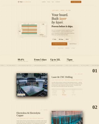 Trace - Precision Pcb Landing Page Template