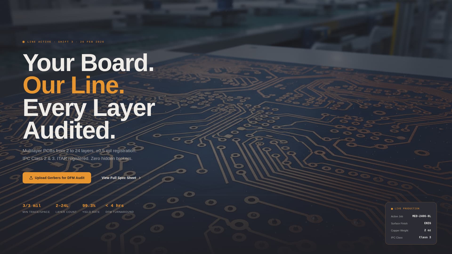 Trace - Precision PCB Landing Page Template