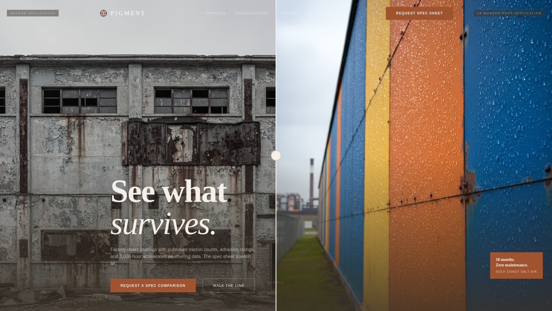 Pigment - Proven Coatings Landing Page Template