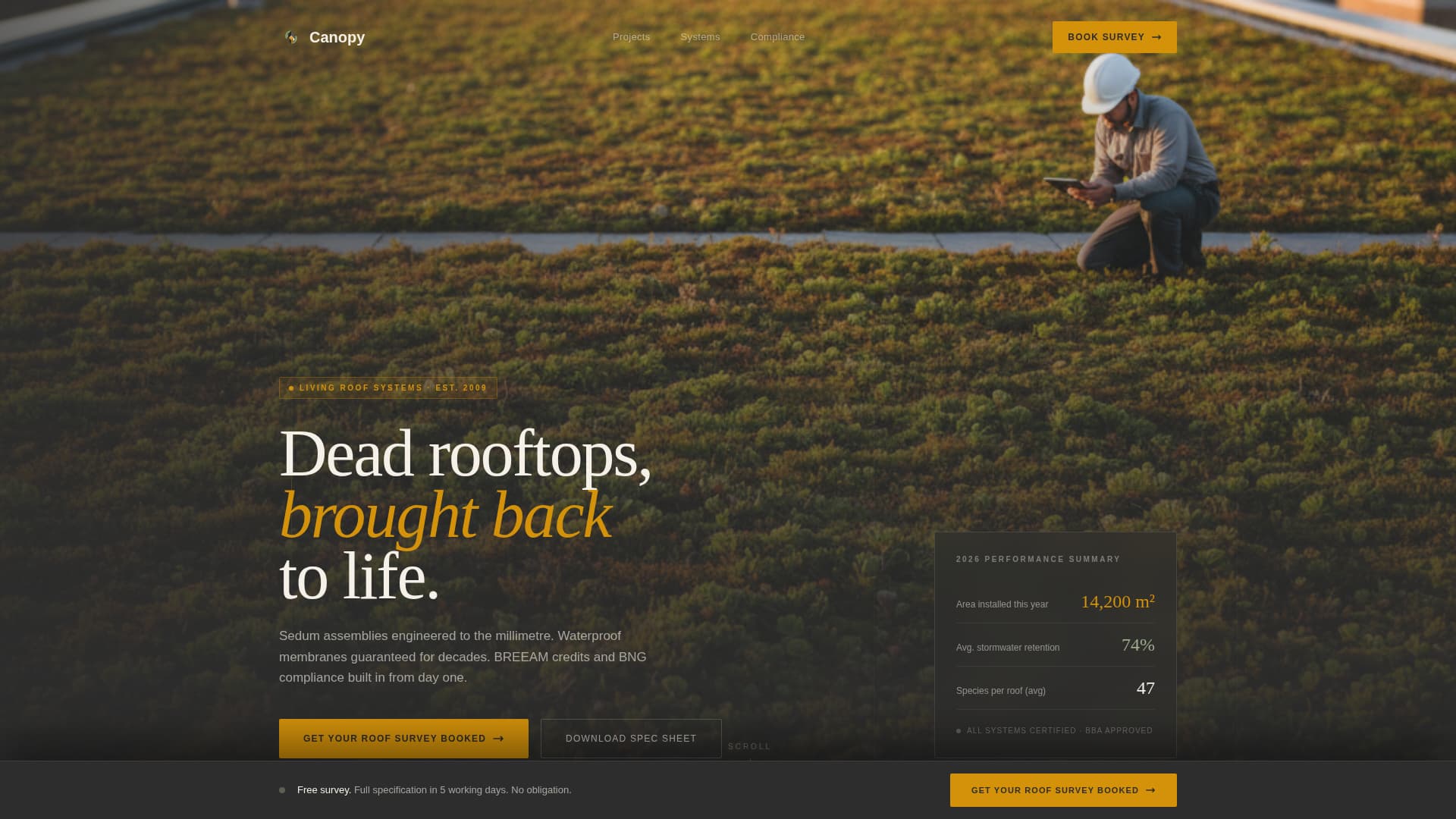 Green Roof Installation Commercial Website Template