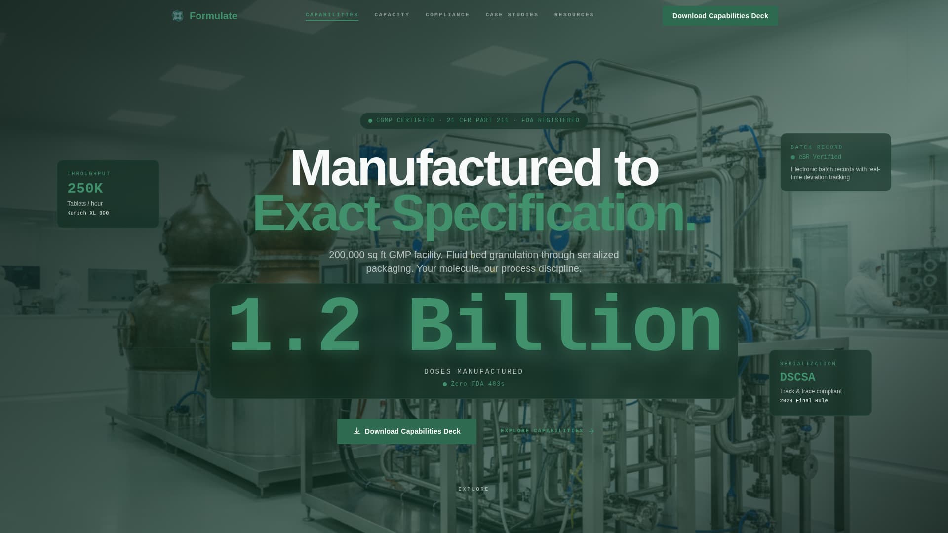 Formulate — Elite Pharmaceutical Development Landing Page Template