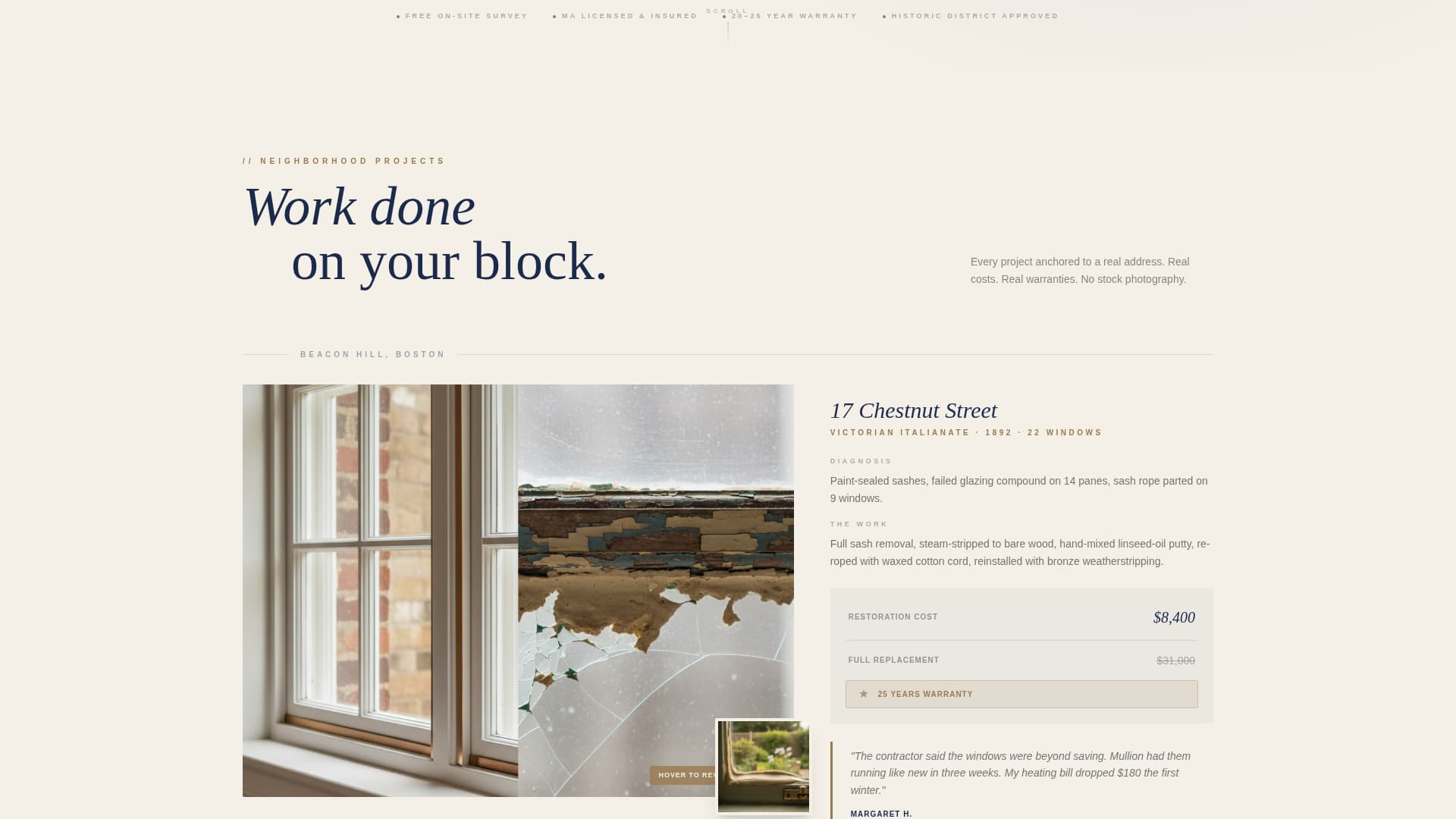 Mullion - Trusted Historicrestoration Landing Page Template