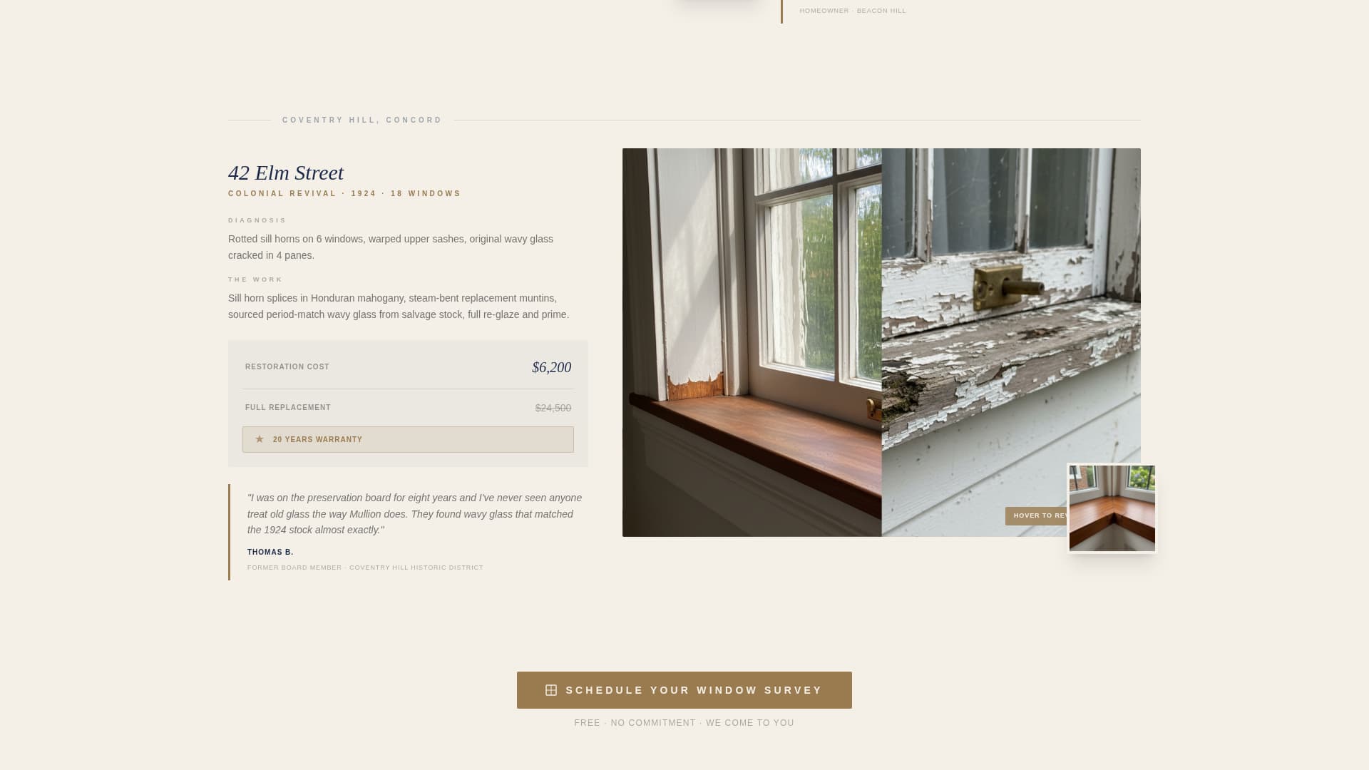 Mullion - Trusted Historicrestoration Landing Page Template