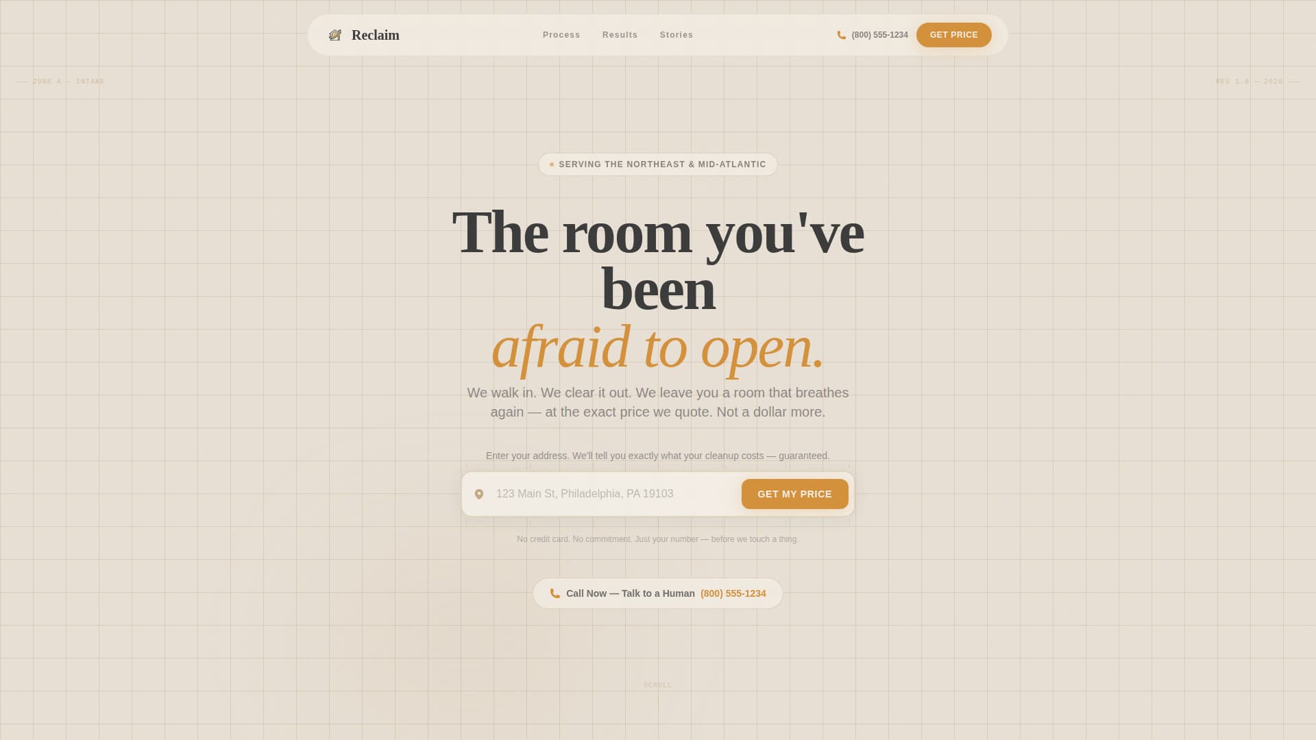Reclaim - Guaranteed Hoardercleanup Landing Page Template