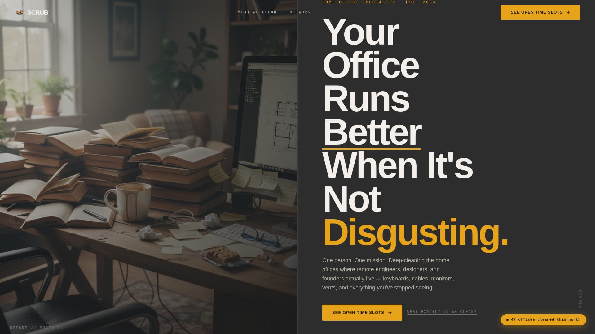 Scrub - Spotless Homeoffice Landing Page Template