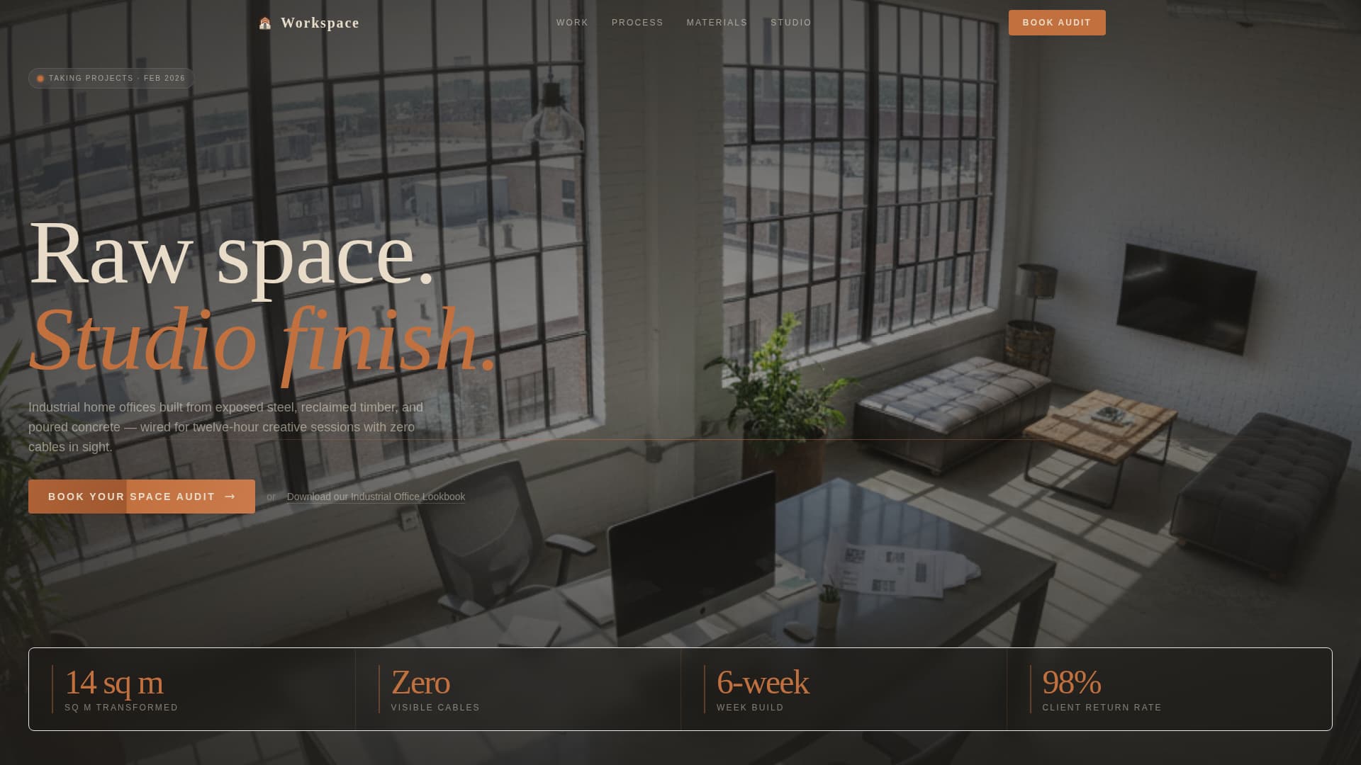 Workspace - Industrial Homeoffice Landing Page Template