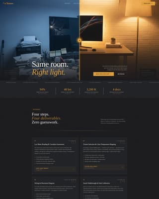 Lumens - Precision Lighting Landing Page Template