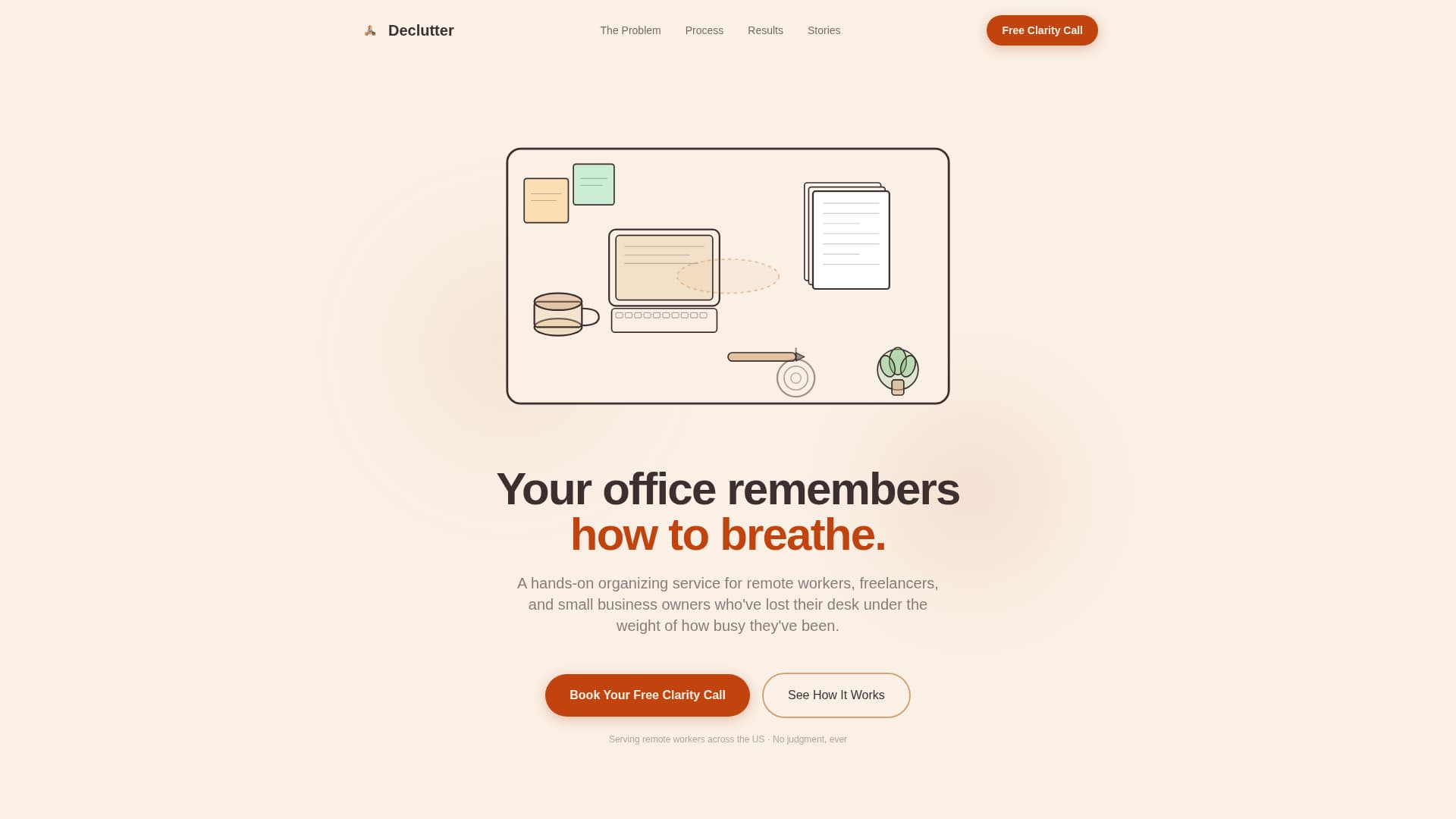 Declutter - Transformative Homeoffice Landing Page Template