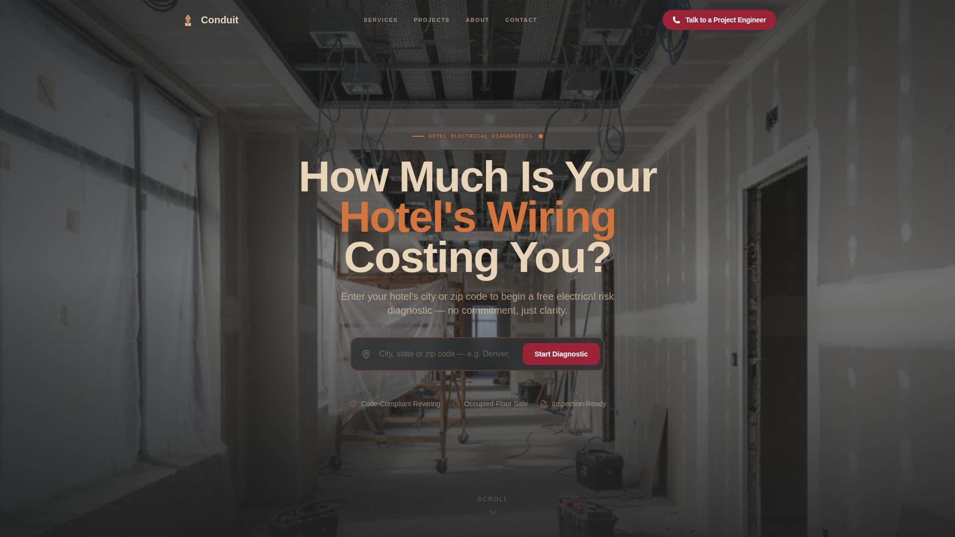 Conduit - Powerful Hotelelectrical Landing Page Template