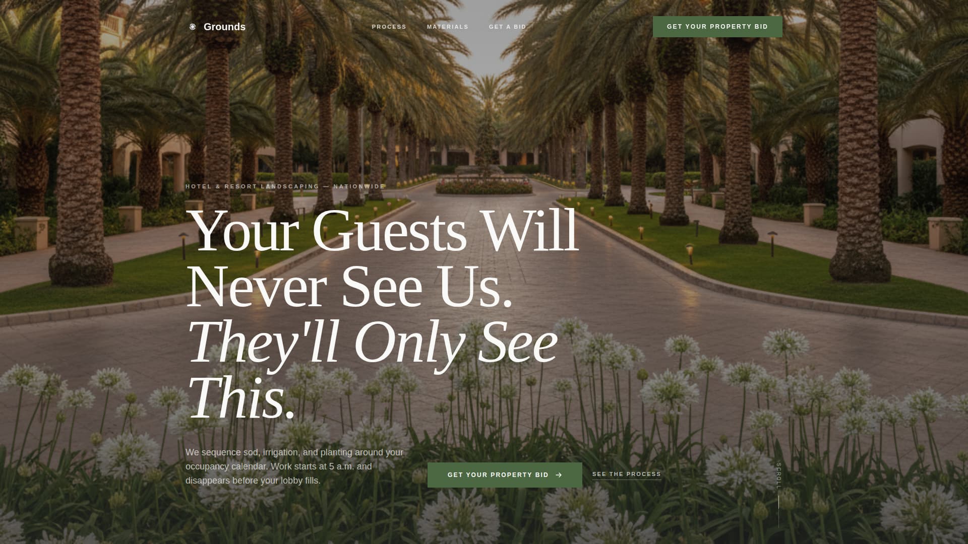 Grounds - Precision Hospitality Landing Page Template