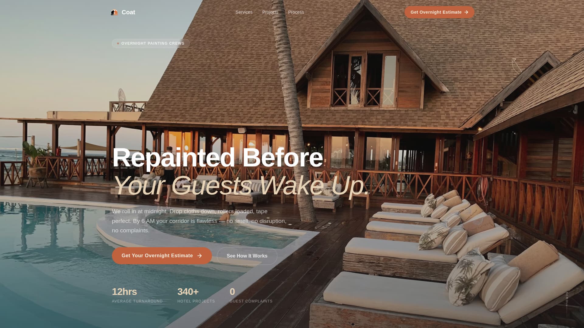 Coat - Overnight Hotel Landing Page Template