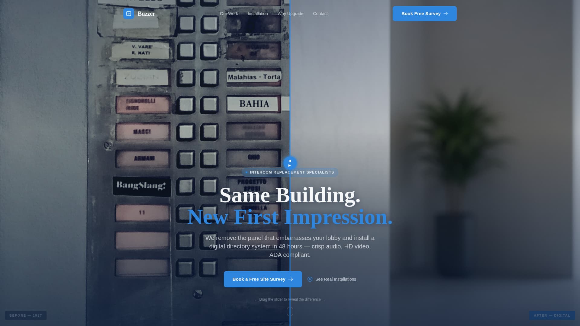Buzzer - Precision Intercom Landing Page Template
