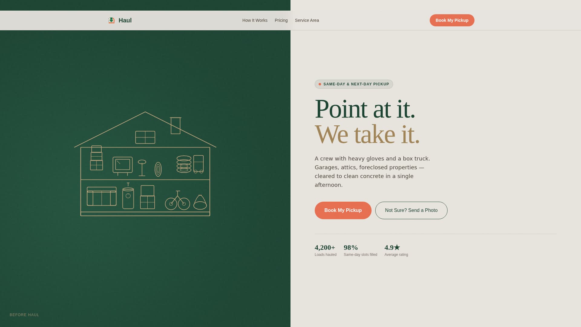 Haul — Trustworthy Waste Removal Landing Page Template