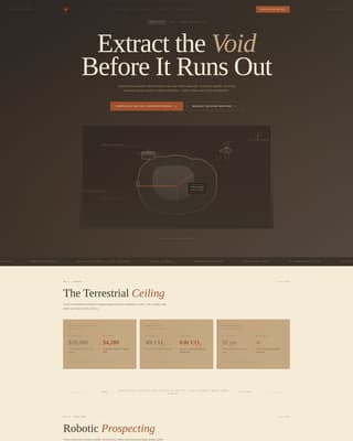 Excavate - Powerful Asteroidmining Landing Page Template