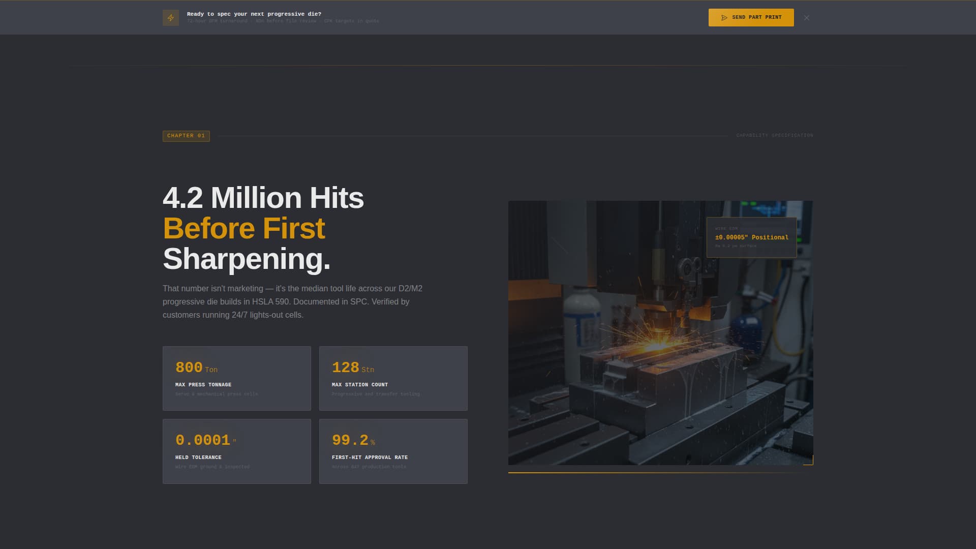 Stamppro - Precision Diemaking Landing Page Template
