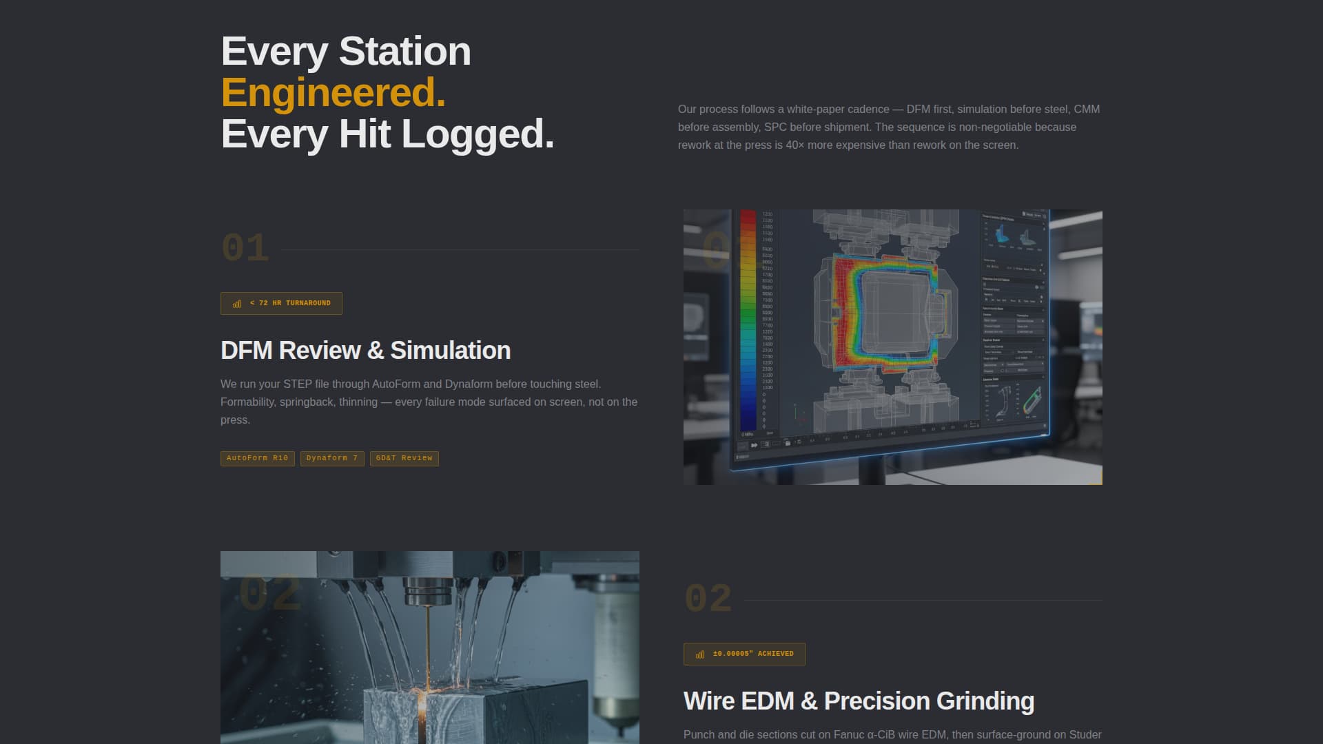 Stamppro - Precision Diemaking Landing Page Template