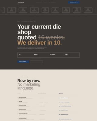 Stamped - Precision Diemaking Landing Page Template