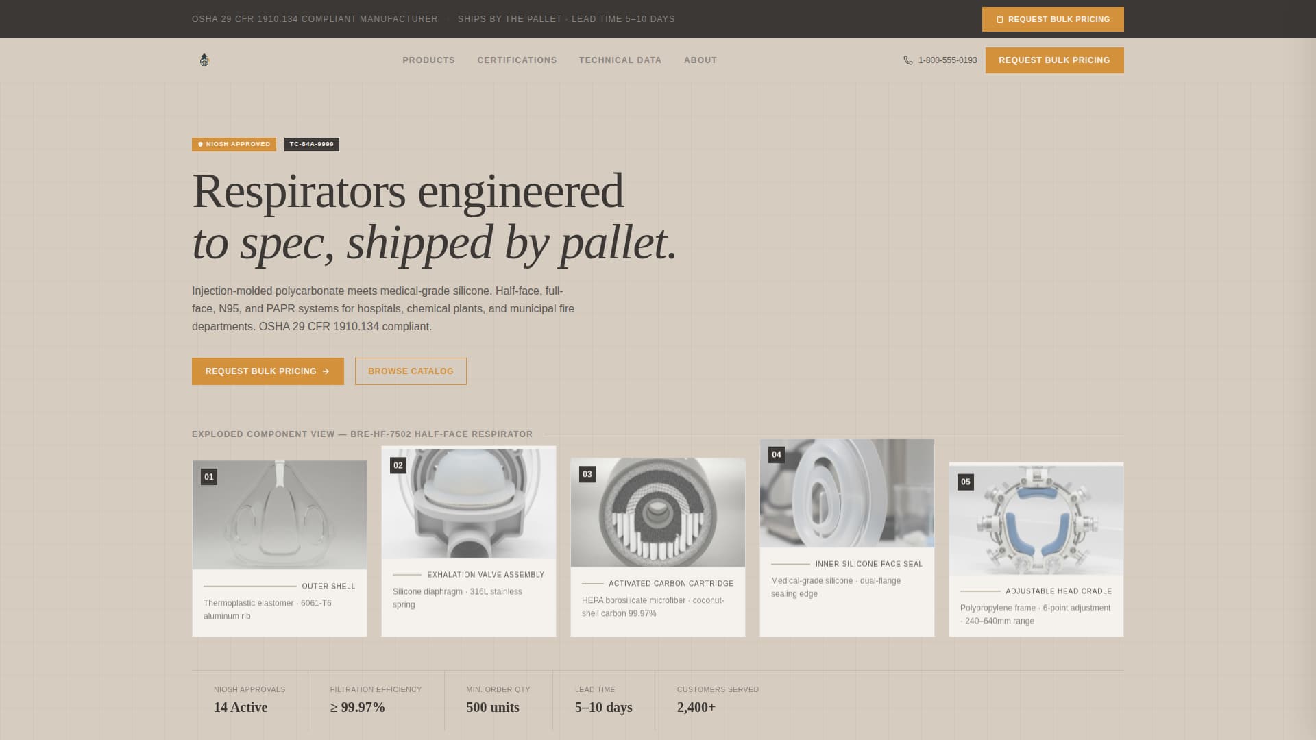 Breathe - Precision Respirator Landing Page Template