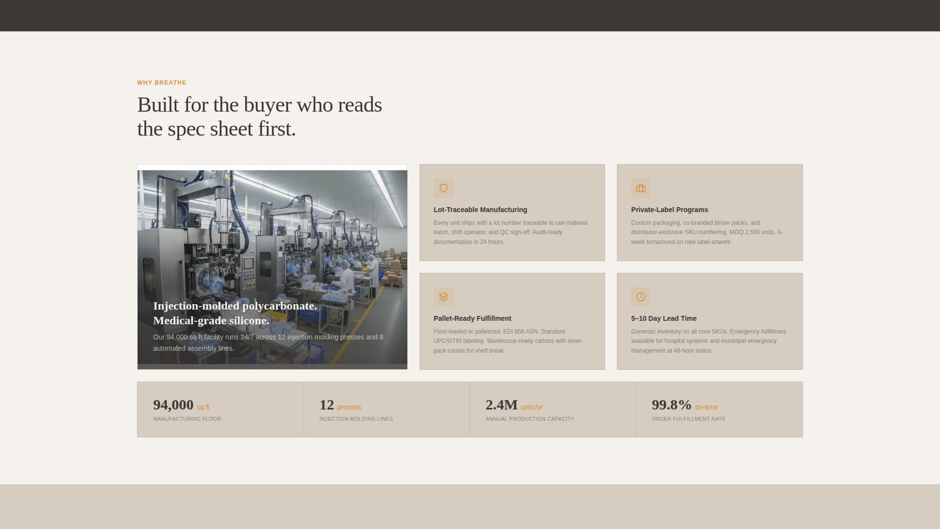 Breathe - Precision Respirator Landing Page Template