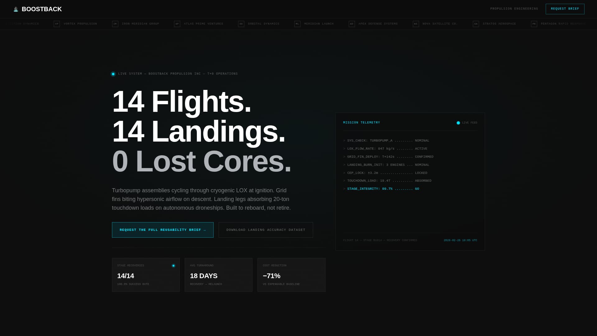 Boostback - Precision Reusability Landing Page Template