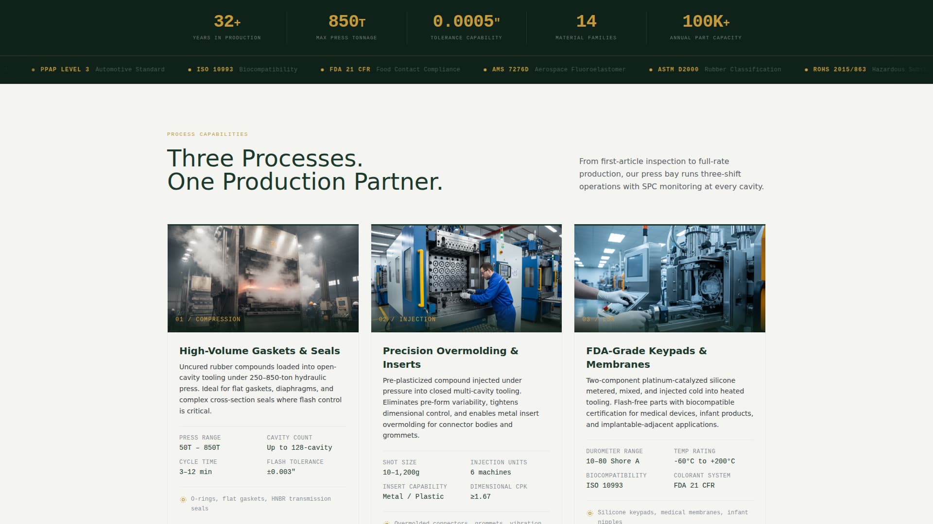 Moldworks - Precision Elastomer Landing Page Template