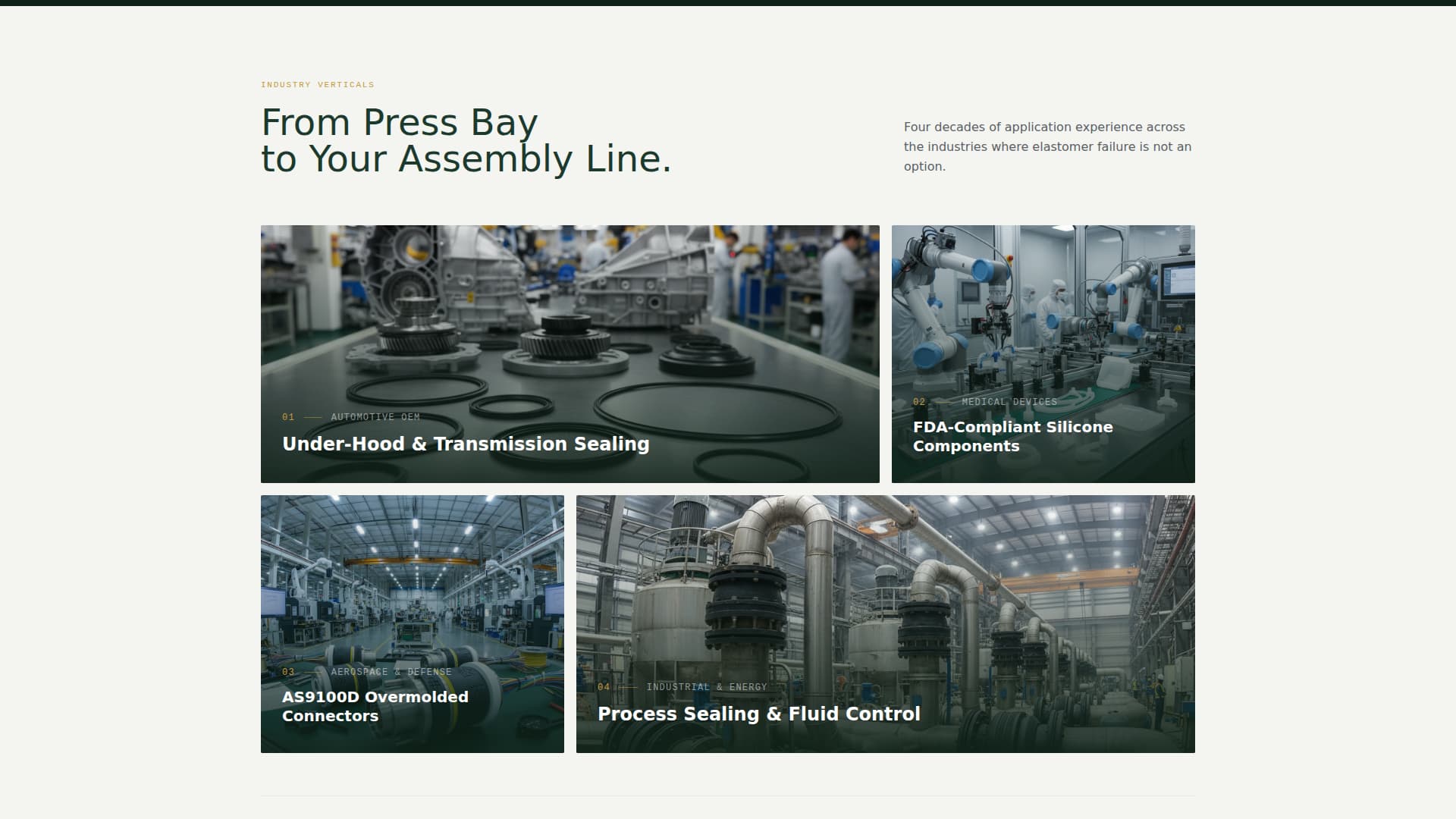 Moldworks - Precision Elastomer Landing Page Template