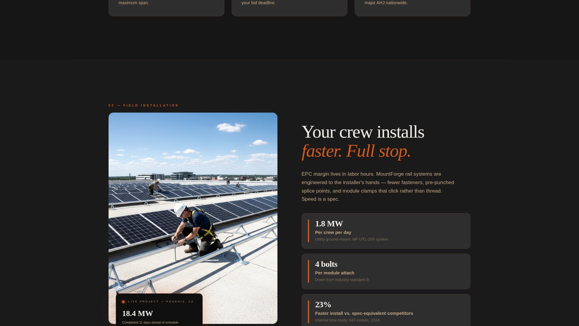 Mountforge - Industrial Solarracking Landing Page Template