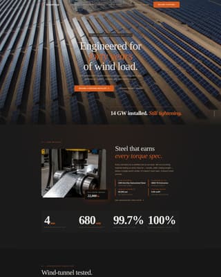 Mountforge - Industrial Solarracking Landing Page Template