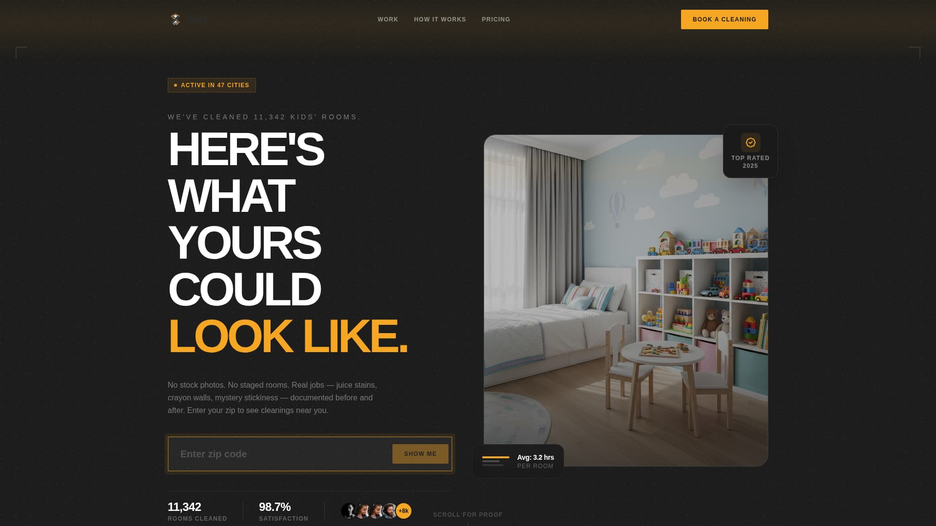 Tidy - Spotless Kidsroom Landing Page Template