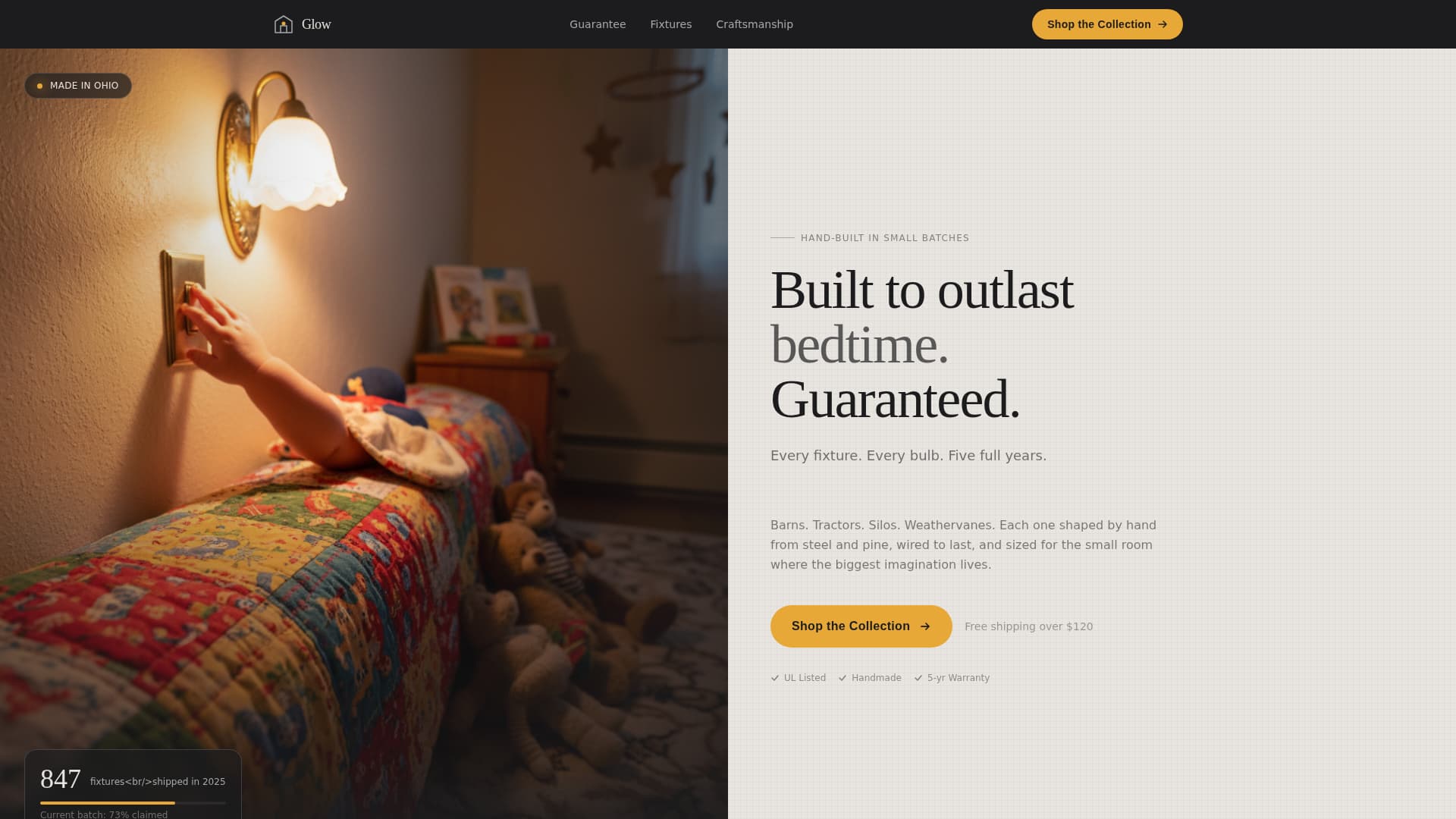 Glow - Handcrafted Kidsroom Landing Page Template
