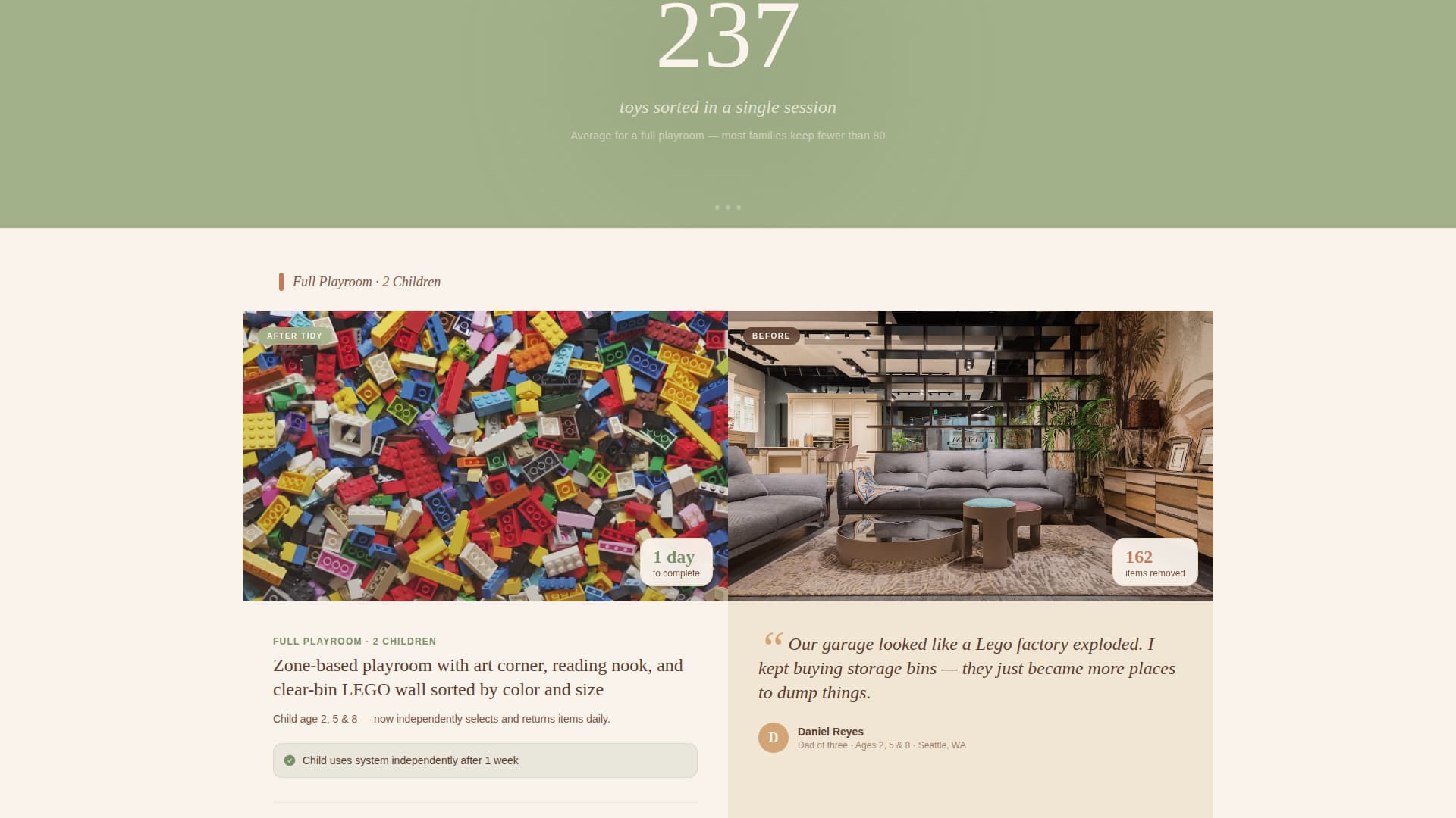 Tidy - Calming Kidsroom Landing Page Template