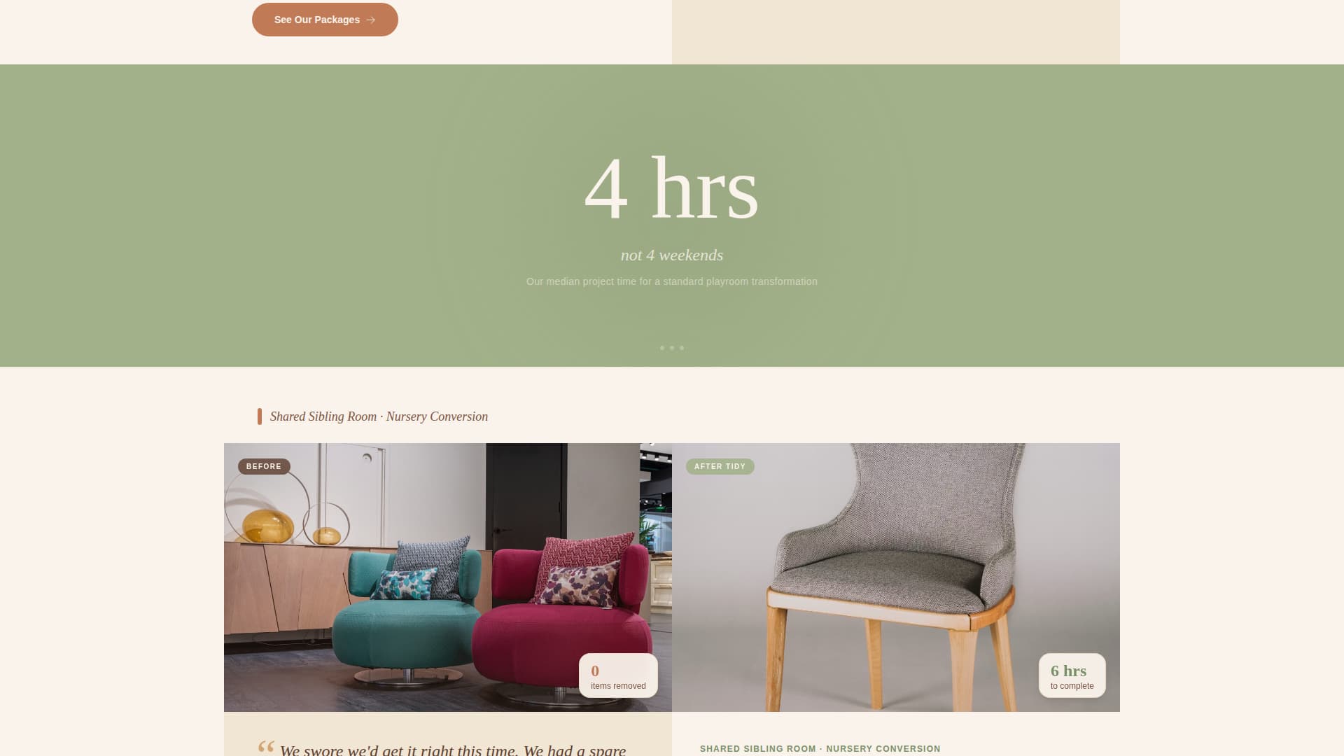 Tidy - Calming Kidsroom Landing Page Template
