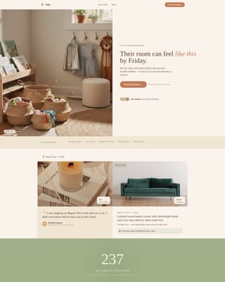 Tidy - Calming Kidsroom Landing Page Template