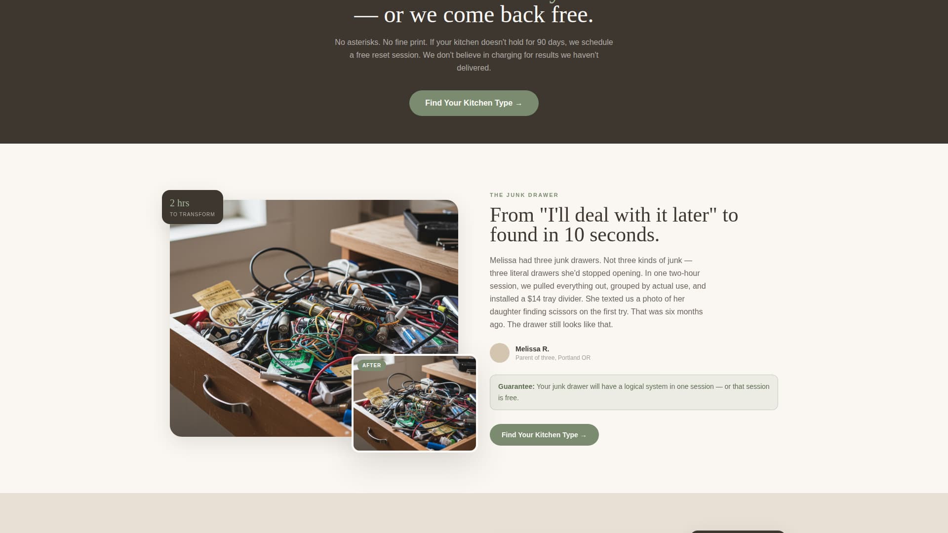 Tidy - Calming Kitchenorganizer Landing Page Template