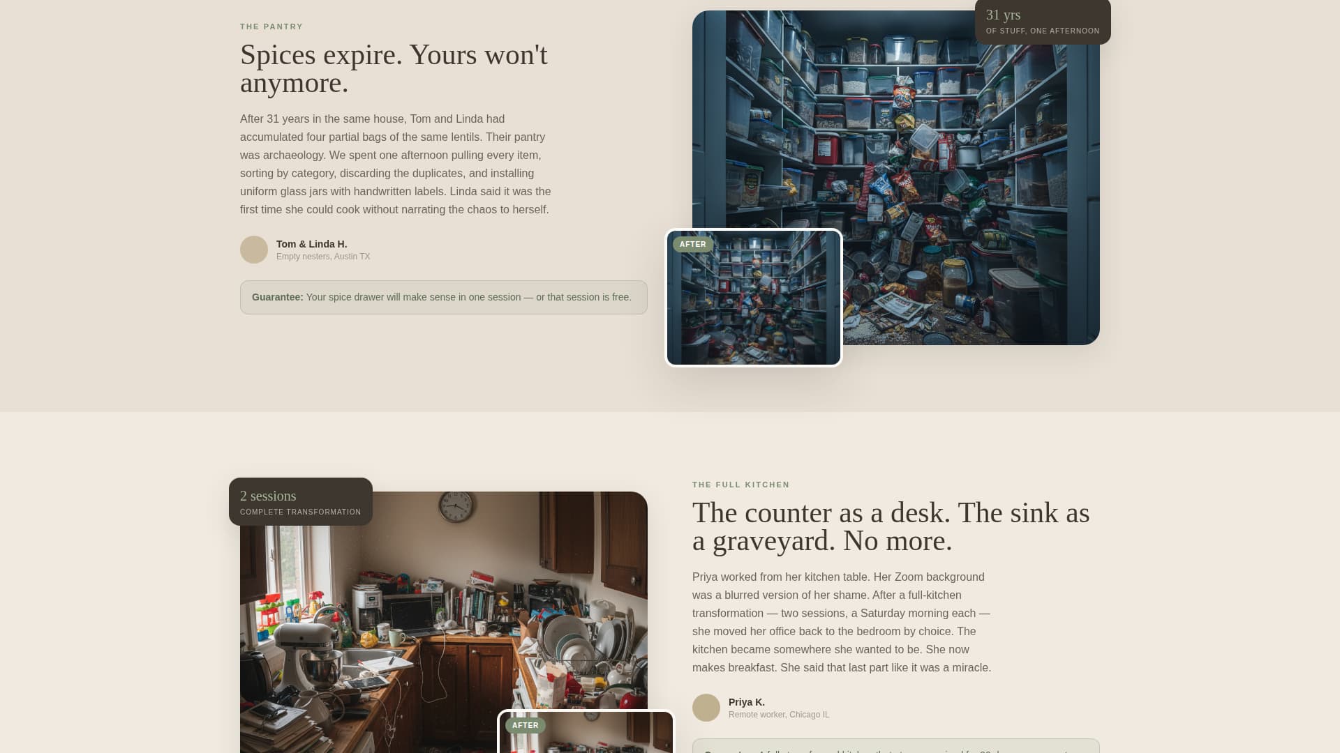 Tidy - Calming Kitchenorganizer Landing Page Template