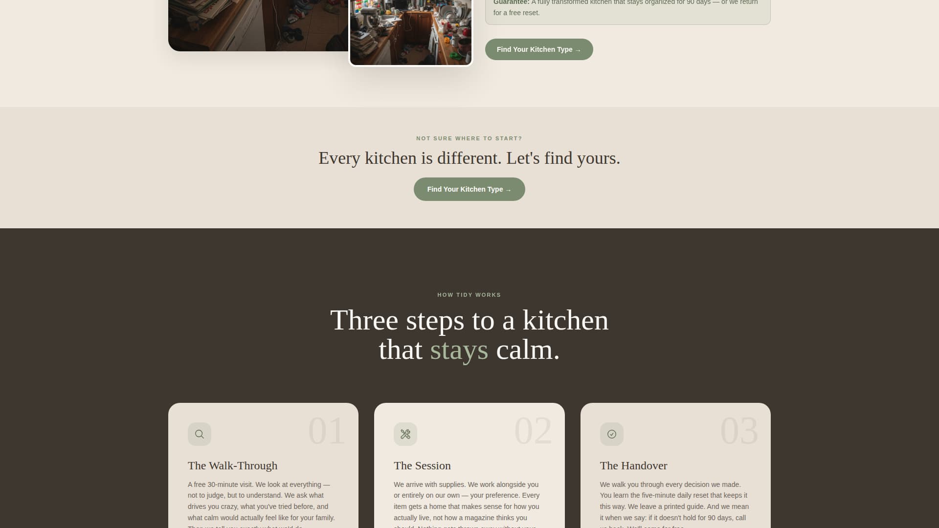 Tidy - Calming Kitchenorganizer Landing Page Template