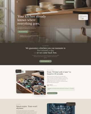 Tidy - Calming Kitchenorganizer Landing Page Template