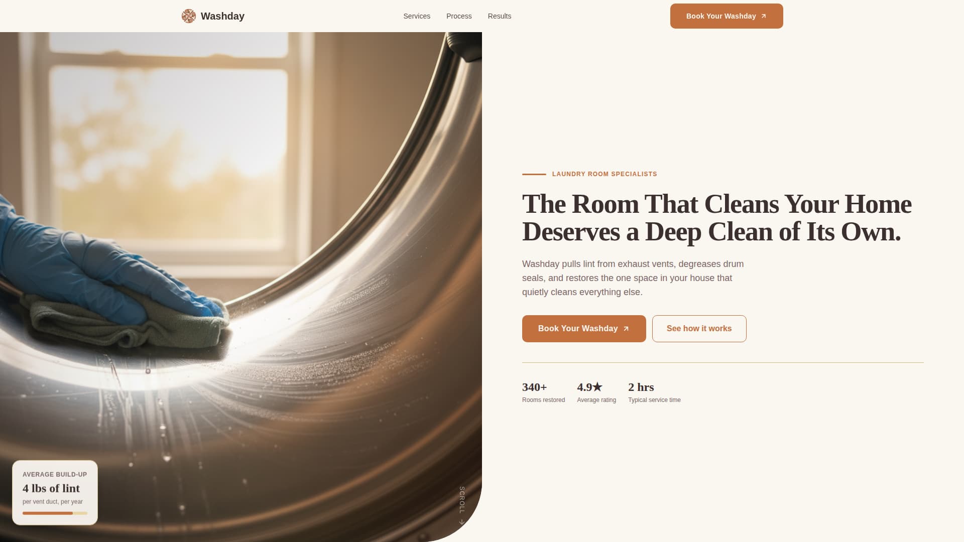 Washday - Trusted Laundryroom Landing Page Template