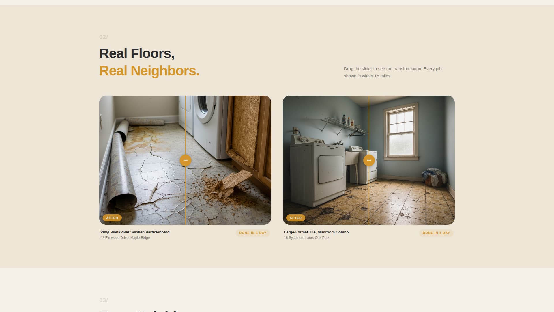 Underfoot - Trusted Flooring Landing Page Template