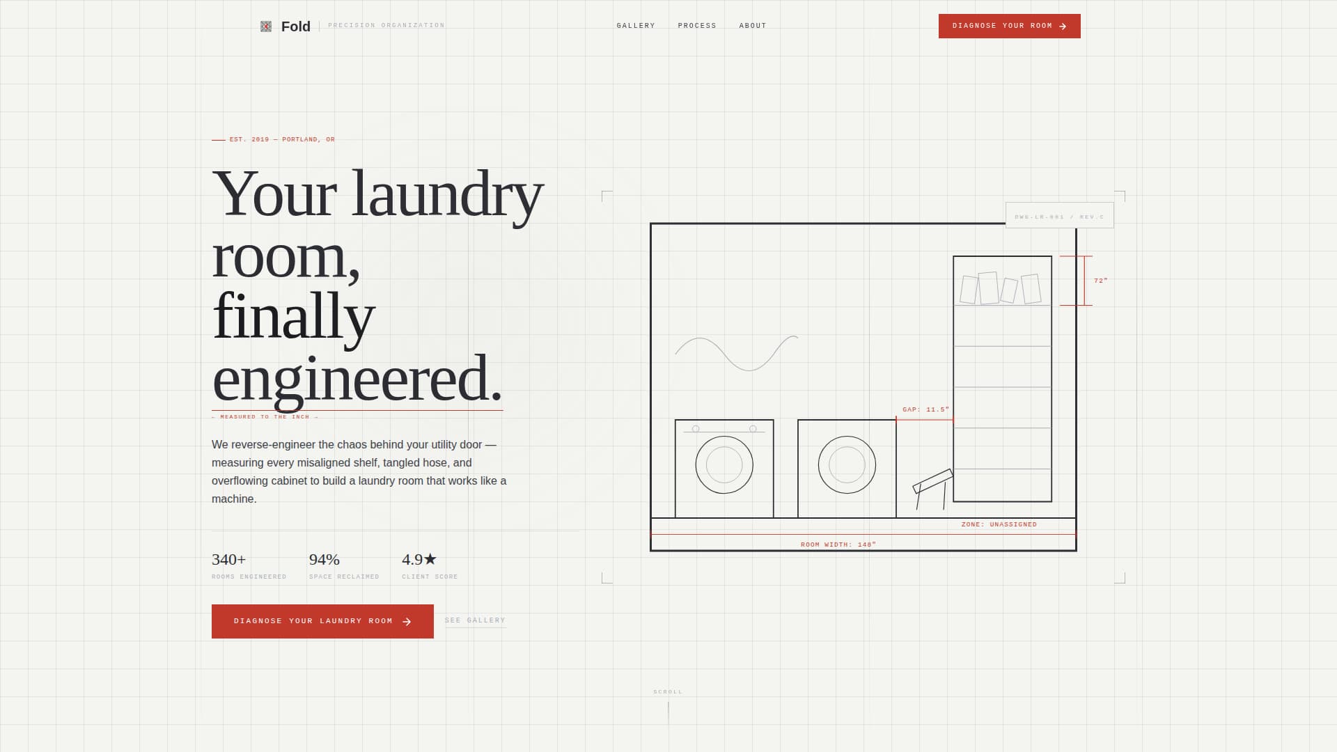 Fold - Precision Laundryroom Landing Page Template