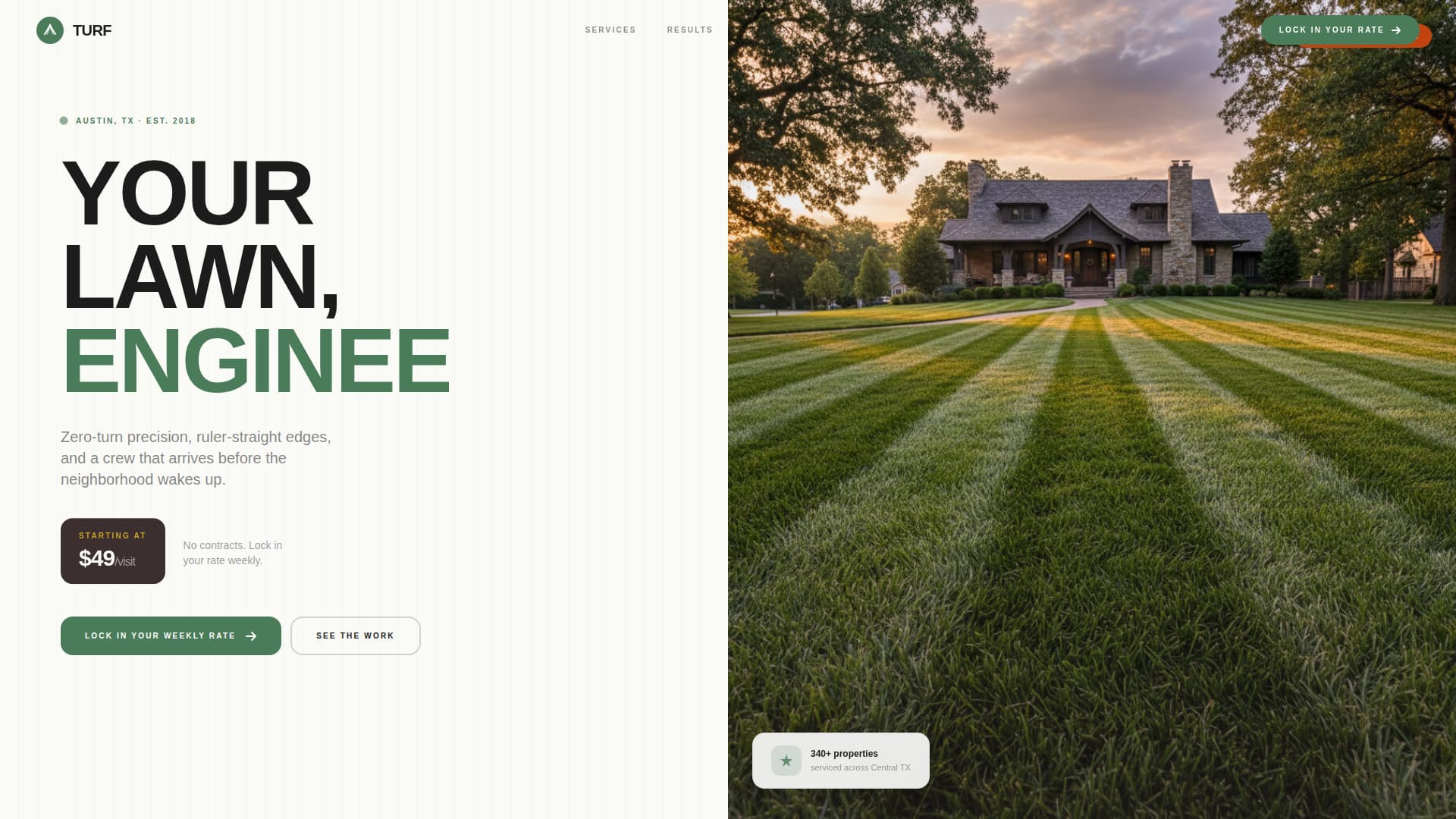 Verdant — Expert Lawn Care Landing Page Template