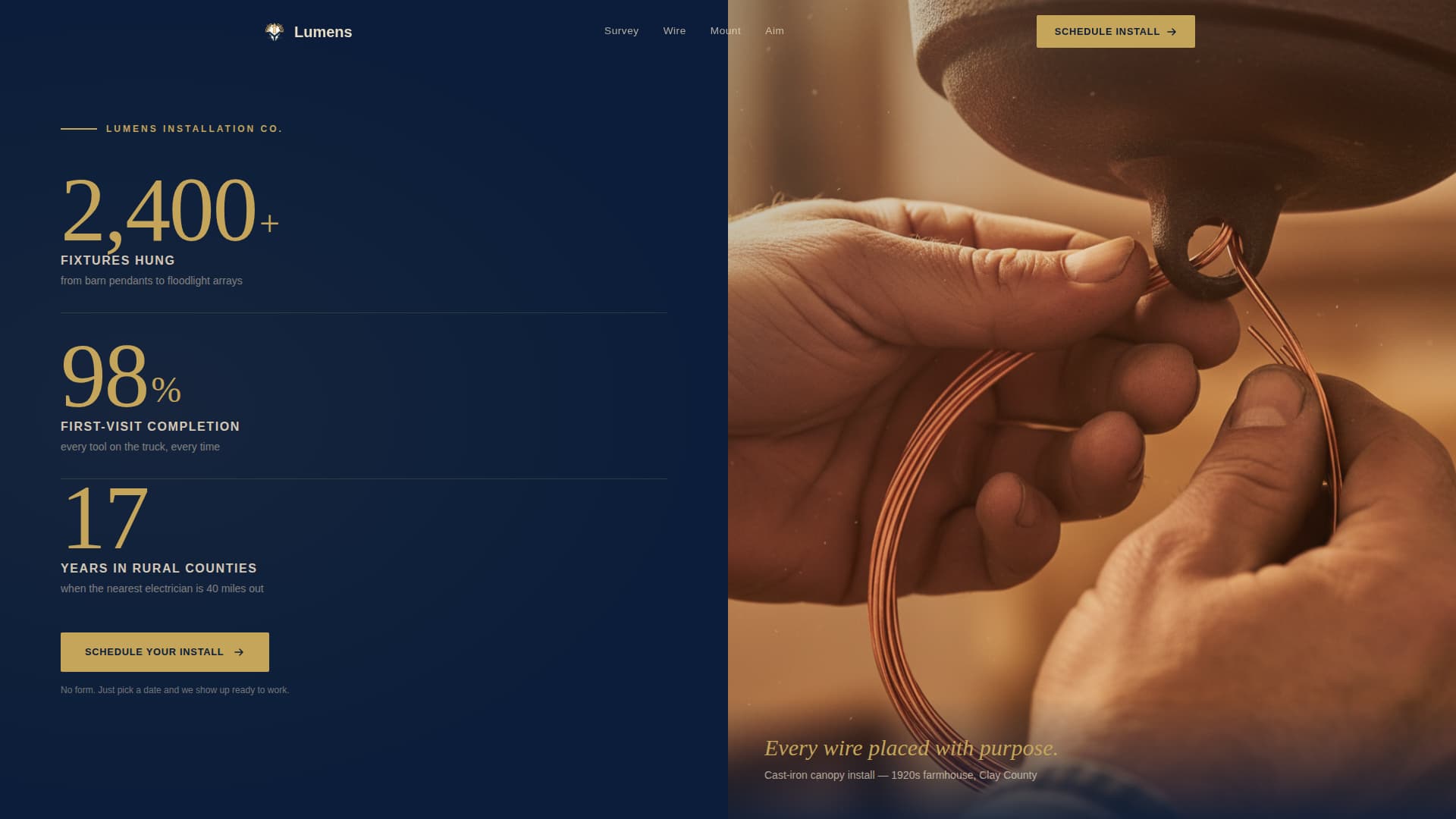 Lumens - Trusted Fixtureinstallation Landing Page Template