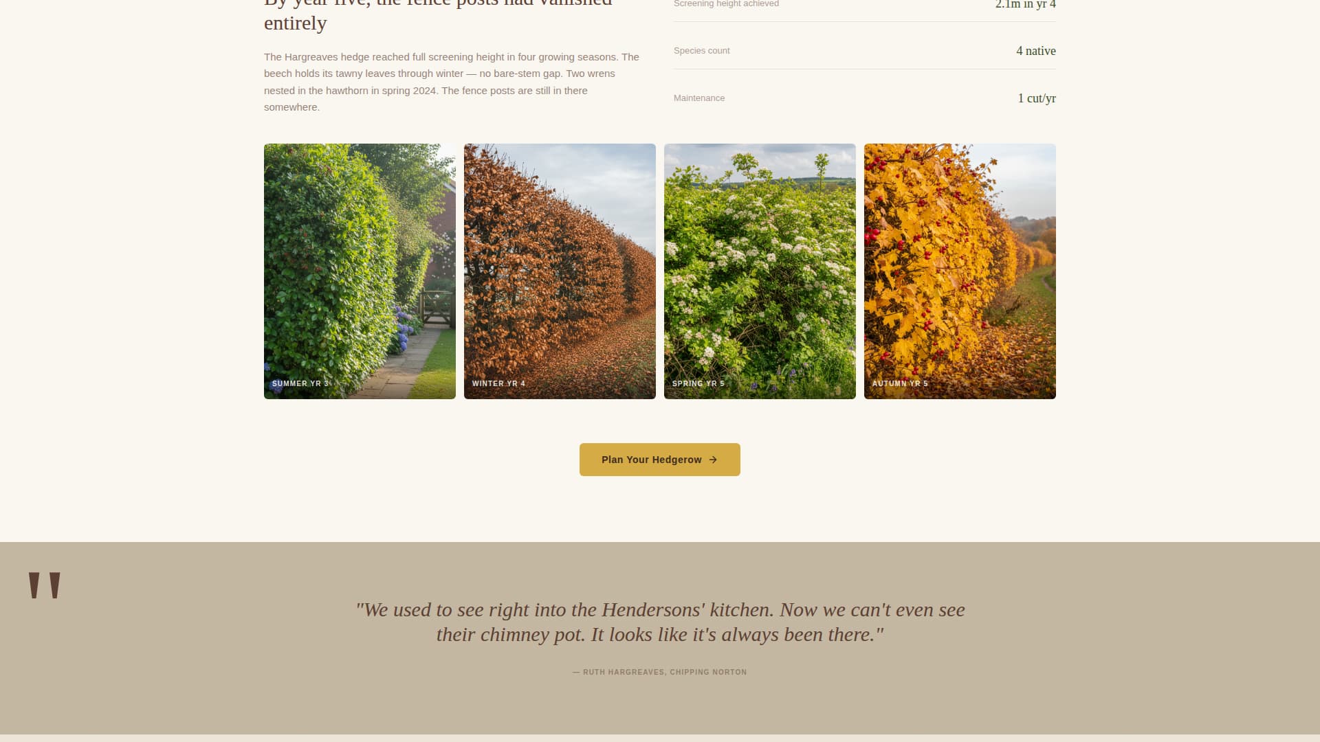 Hedgerow - Pastoral Livingfence Landing Page Template