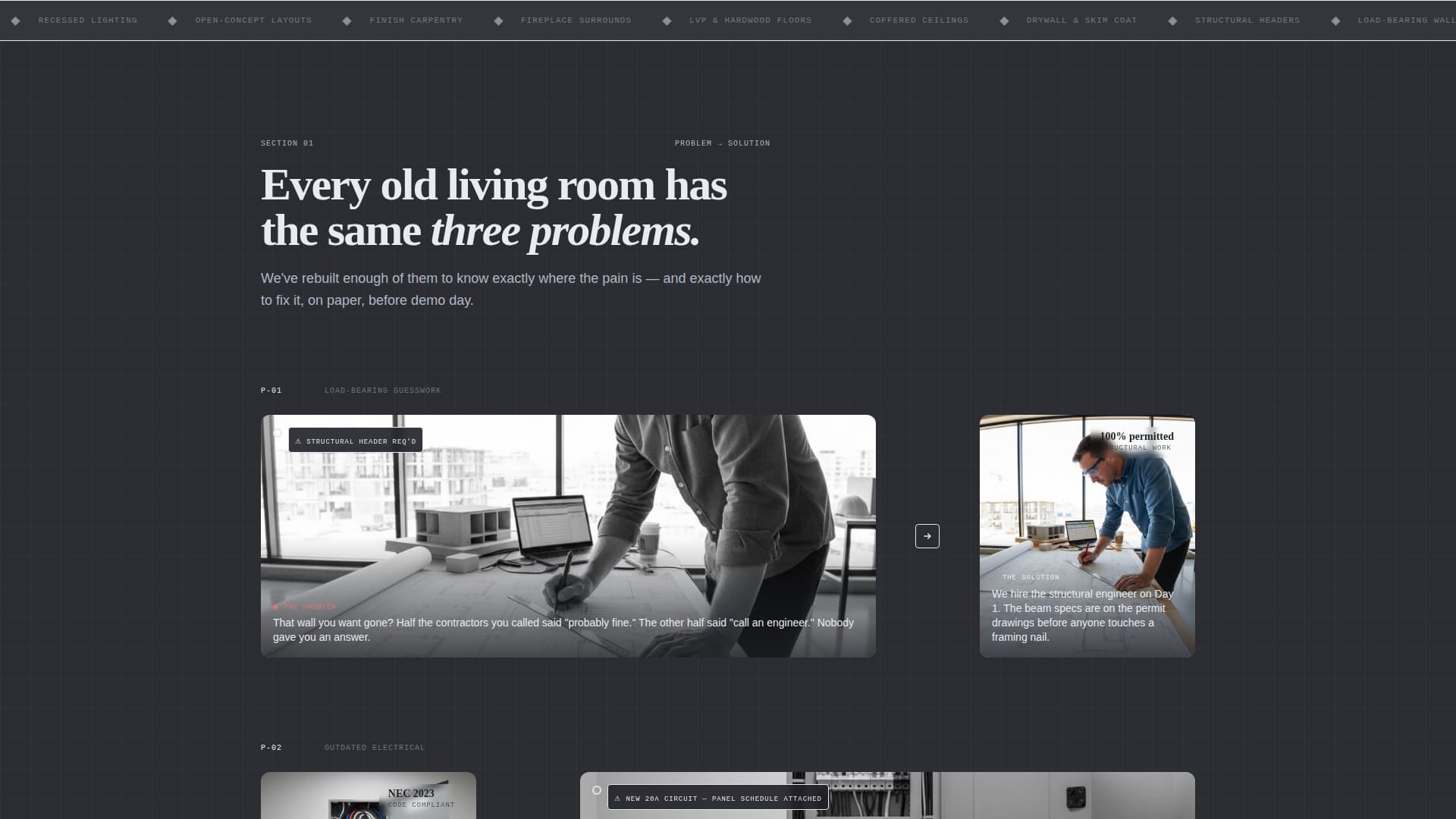 Blueprint - Precision Renovation Landing Page Template