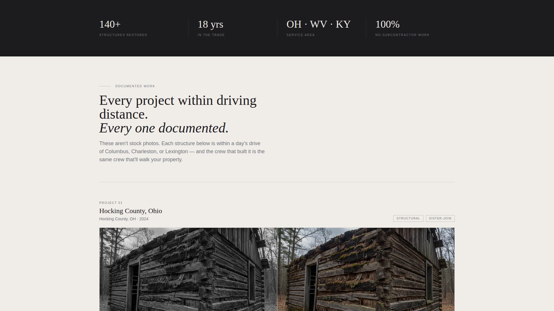 Hewn - Reliable Cabinrestoration Landing Page Template