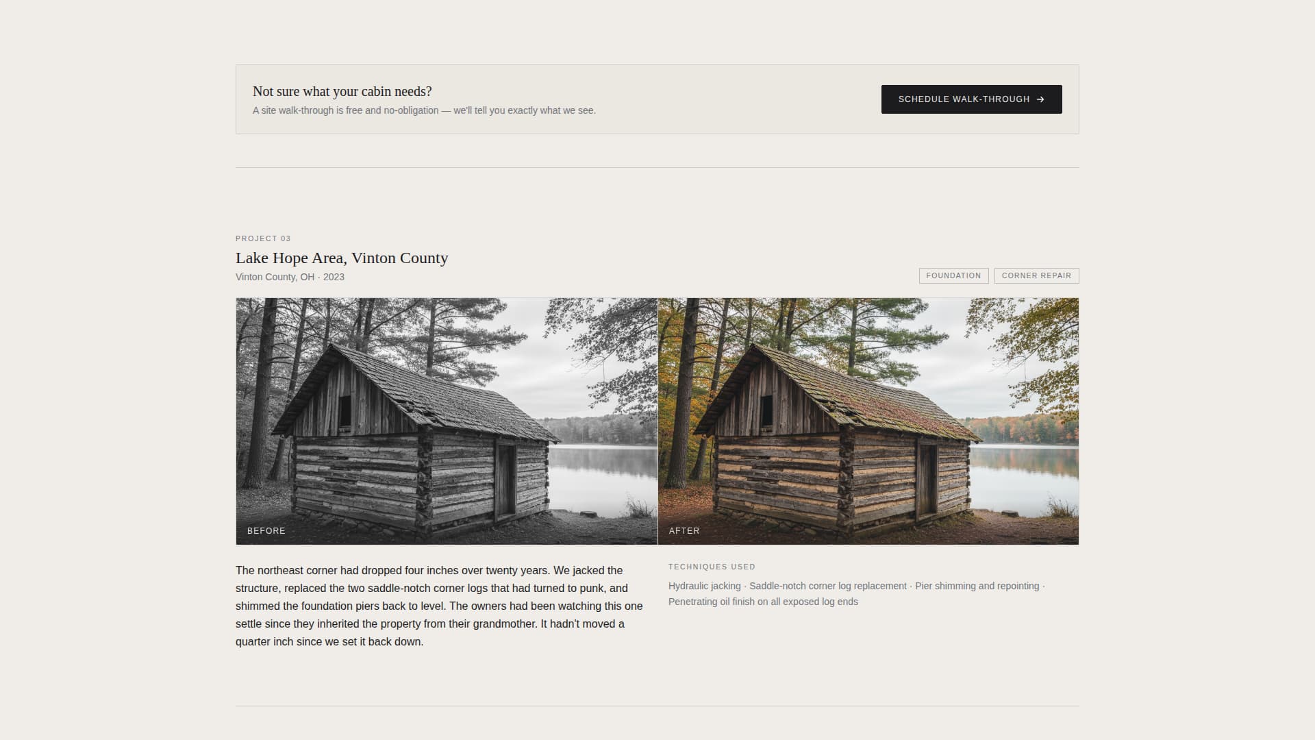 Hewn - Reliable Cabinrestoration Landing Page Template