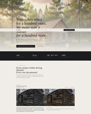 Hewn - Reliable Cabinrestoration Landing Page Template