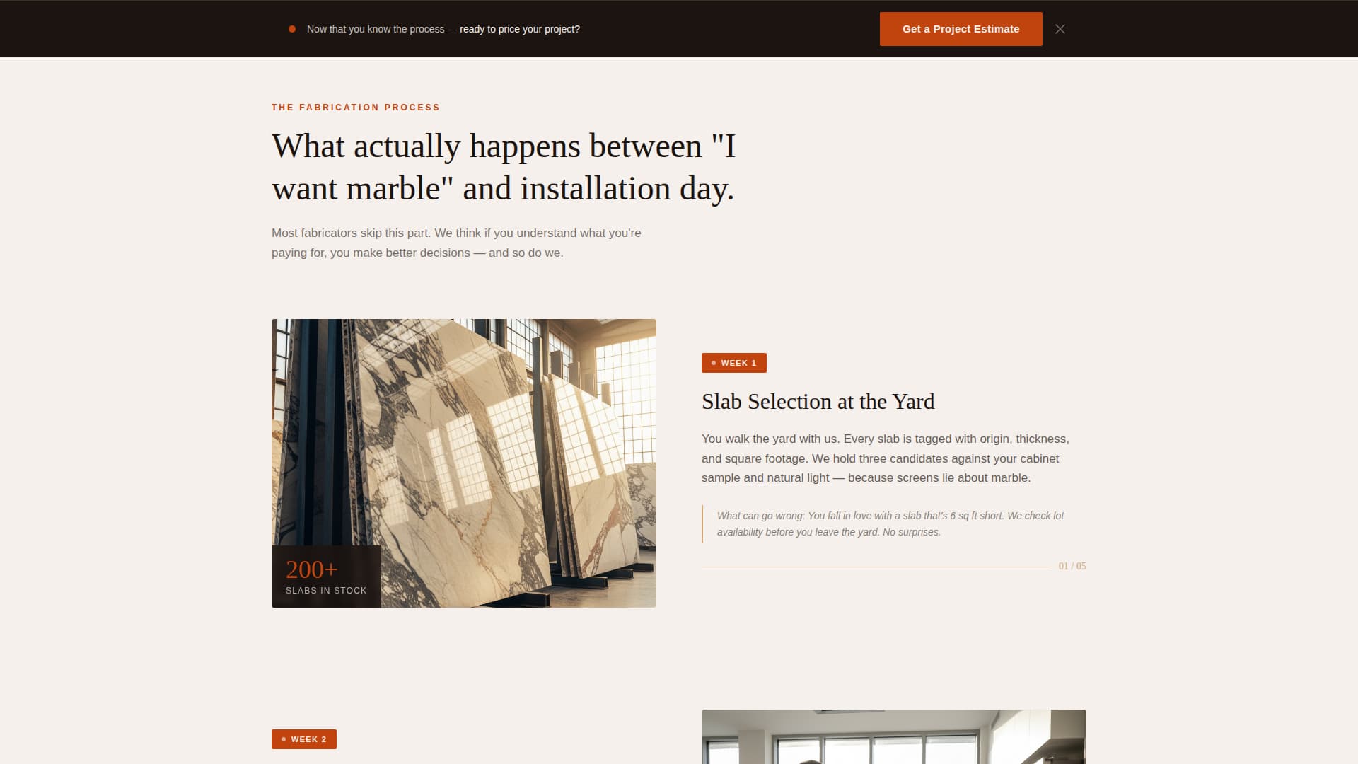 Slab - Transparent Marble Landing Page Template