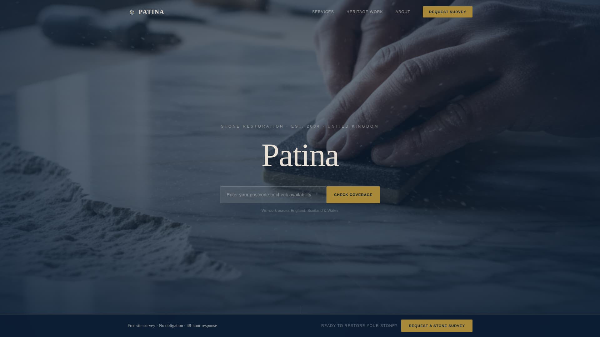 Patina - Trusted Marblerestoration Landing Page Template